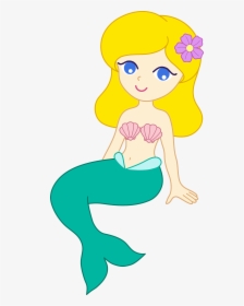 Cartoon Clipart Mermaid - Blonde Mermaid Clipart, HD Png Download, Transparent PNG