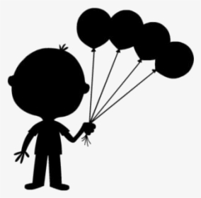 Boy With Balloons Png Image With Transparent Background - Silhouette, Png Download, Transparent PNG