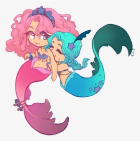 Cute Mermaid Clipart Mermaid Clipart Png File-300 Dpi - Cute Cartoon Mermaid Drawing, Transparent Png, Transparent PNG