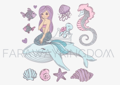 Mermaid Clipart Watercolor - Vector Graphics, HD Png Download, Transparent PNG