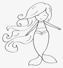 Cliparts For Free - Clip Art Black And White Mermaid, HD Png Download, Transparent PNG