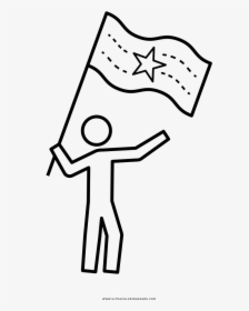 Waving Flag Coloring Page - Cartoon, HD Png Download, Transparent PNG