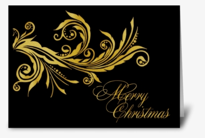 Elegant Gold Flourish, Merry Christmas Greeting Card - Greeting Cards Christmas Elegant, HD Png Download, Transparent PNG