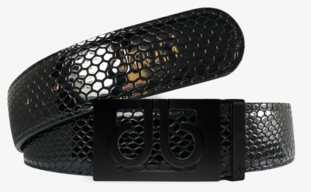 Black Snakeskin Texture Leather Belt With Matte Classic - Belt, HD Png Download, Transparent PNG
