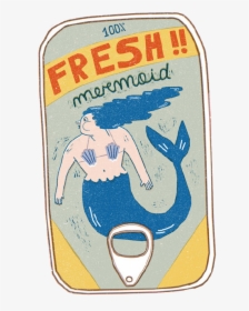 Canned Illustrator Poster Illustration Cartoon Mermaid - Illustration, HD Png Download, Transparent PNG
