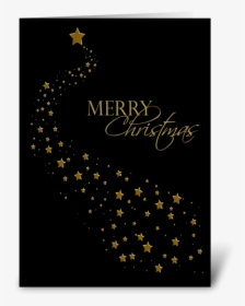 Gold Stars, Black, Christmas Greeting Greeting Card - Black Christmas Cards Gold, HD Png Download, Transparent PNG