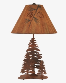 Rust 3 Tree Table Lamp W/ Pine Branch Shade - Electric Light, HD Png Download, Transparent PNG