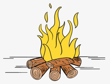 How To Draw Fire - Draw A Cartoon Fire, HD Png Download, Transparent PNG
