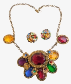 Fabulous Art Deco Moghul Royal Jewels Chunky Necklace - Necklace, HD Png Download, Transparent PNG