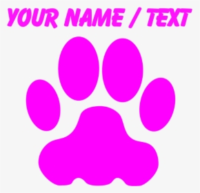 Custom Pink Big Cat Paw Print Mousepad - Circle, HD Png Download, Transparent PNG