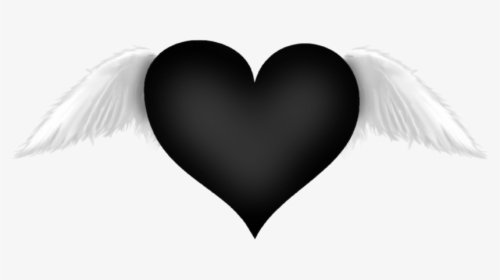 Black Heart With White Wings, HD Png Download, Transparent PNG