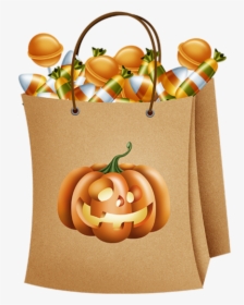 #halloween #candy #pumpkin #bag #cute #trickortreat - Halloween Candy Bag Transparent, HD Png Download, Transparent PNG