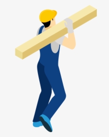 Construction Workers Back Transprent - Construction Worker Illustration Hd, HD Png Download, Transparent PNG