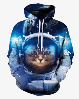 Cool Cat Unisex Hoodie - Cat In Outer Space, HD Png Download, Transparent PNG