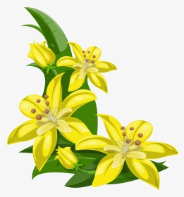 Lily Flowers Clipart At Getdrawings - Clipart Yellow Flowers Border, HD Png Download, Transparent PNG