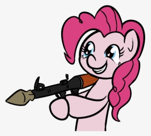 Niksiekins, Gun, Pinkie Pie, Rocket Launcher, Rpg, - Cartoon, HD Png Download, Transparent PNG