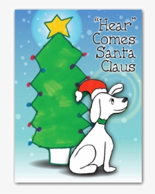 Dog In A Santa Hat - Cartoon, HD Png Download, Transparent PNG