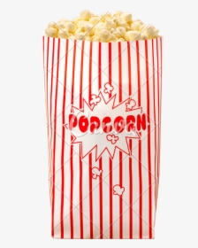 Movie Popcorn Bag - Transparent Bag Of Popcorn, HD Png Download, Transparent PNG