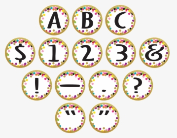 Confetti Circle Letters - Confetti Classroom Circle Letters, HD Png Download, Transparent PNG