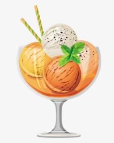 Ice Cream Cocktail Sundae - Fruit Ice Cream Png, Transparent Png, Transparent PNG