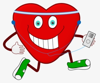 Jogging Heart - Cartoon Clip Art Jogging, HD Png Download, Transparent PNG
