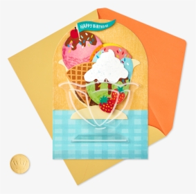 Ice Cream Sundae Pop Up Birthday Card Clipart , Png - Gelato, Transparent Png, Transparent PNG
