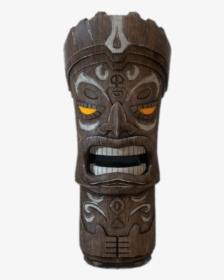 Tiki Head With Yellow Eyes - Carving, HD Png Download, Transparent PNG