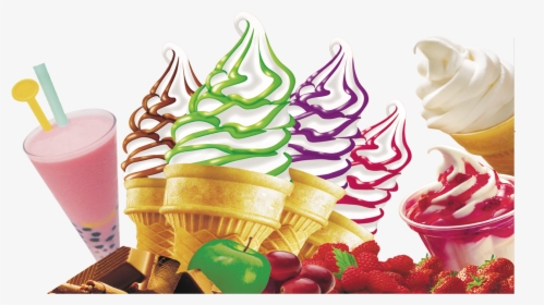 Ice Cream Cone Sundae Frozen Yogurt - Ice Cream Background Png, Transparent Png, Transparent PNG