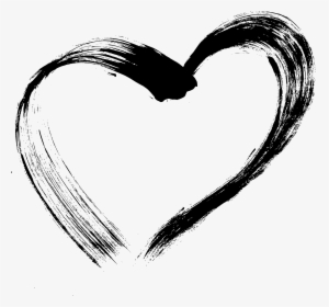 8 Grunge Brush Stroke Heart - Hearts Png Black And White, Transparent Png, Transparent PNG