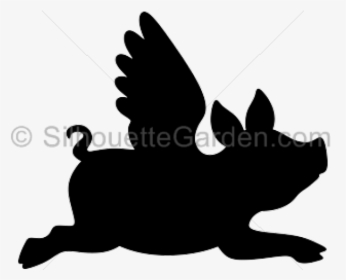 Pig Silhouette - Flying Pig Silhouette, HD Png Download, Transparent PNG