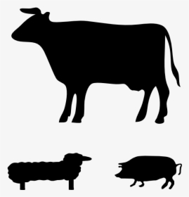 Farm Animals Clip Art - Cow Silhouette, HD Png Download, Transparent PNG