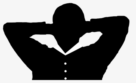 Man Relaxing With Hands Behind Head Silhouette Clip - Hands Behind Head Png, Transparent Png, Transparent PNG