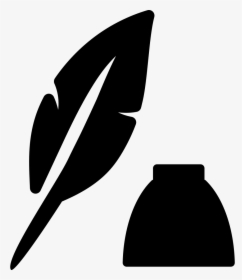 Feather And Ink Bottle - Icono De Pluma Y Tinta, HD Png Download, Transparent PNG
