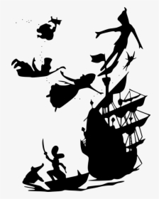 Peter Pan Ship Silhouette, HD Png Download, Transparent PNG