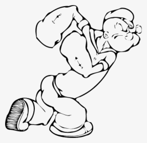 Sailor, Man, Cartoon, Show, Draw, Muscles, Popeye - Popeye The Sailor Coloring Pages, HD Png Download, Transparent PNG