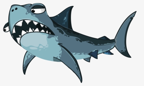 Angry Shark, Sea Animals - Weisser Hai Gezeichnet, HD Png Download, Transparent PNG