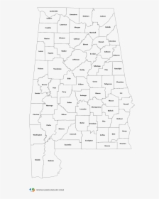 Alabama Counties Outline Map - Map Of Alabama Counties, HD Png Download, Transparent PNG