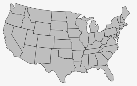 United States Of America Map Outline Gray Clip Art - Gray Map Of Usa, HD Png Download, Transparent PNG