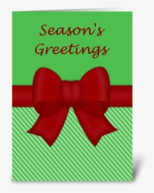 Red Holiday Bow Greeting Greeting Card - Greeting Card, HD Png Download, Transparent PNG