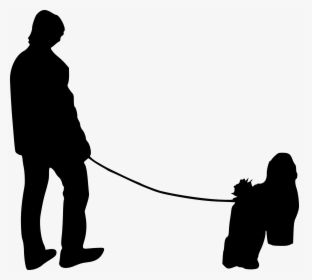 Dog Walking No Background - People Walking Png Silhouette, Transparent Png, Transparent PNG