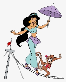 Jasmine Clip Art - Princess Jasmine And Monkey, HD Png Download, Transparent PNG
