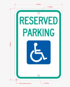 Reserved Handicap Parking Sign With Symbol - Parking Sign, HD Png Download, Transparent PNG