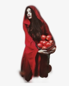 #red #cape #apples #basket #brunette #girl #hood #freetoedit - Photography, HD Png Download, Transparent PNG