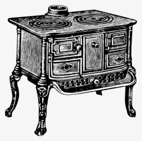 Vintage Stove, Wood Burning Stove, Cast Iron, Stove - End Table, HD Png Download, Transparent PNG