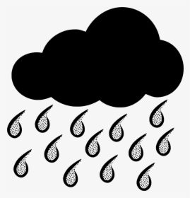 Clipart Of Rainy Weather Black And White, HD Png Download, Transparent PNG