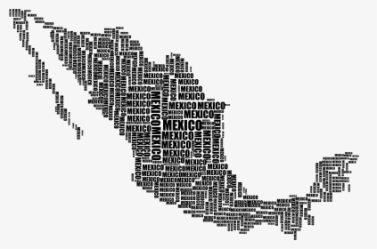 Mexico Map Word Cloud Black - Mexico Map Word Art, HD Png Download, Transparent PNG