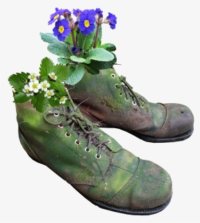Planter, Flowers, Old Boots, Moss - Old Boots Png, Transparent Png, Transparent PNG