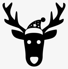 Christmas Reindeer Frontal Head - Santa Icon Png, Transparent Png, Transparent PNG