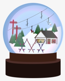 Graphic, Snowglobe, Winter, Ski, Skiing, Alpine - Illustration, HD Png Download, Transparent PNG