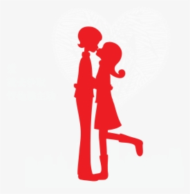 Vector Red Kissing Couple Silhouette Png Download - Red Couple Disney Silhouette Png, Transparent Png, Transparent PNG